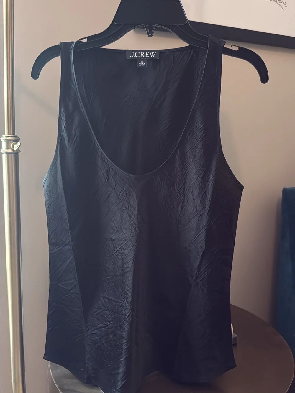 J. Crew Black Silk Textured Camisole Tank size XS